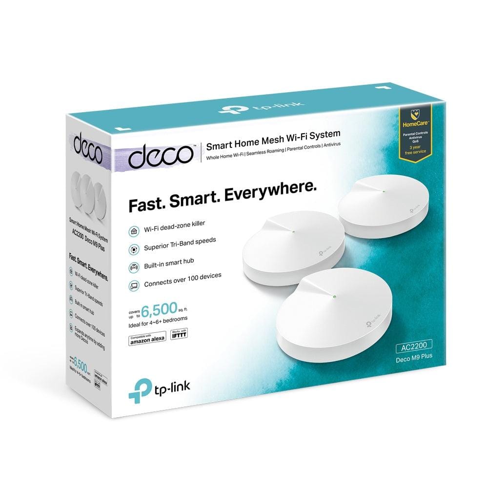 TP-Link Deco M9 Plus - Pack de 3 routeurs WiFi Mesh | Tri-Band AC2200 prix maroc- Smartmarket.ma