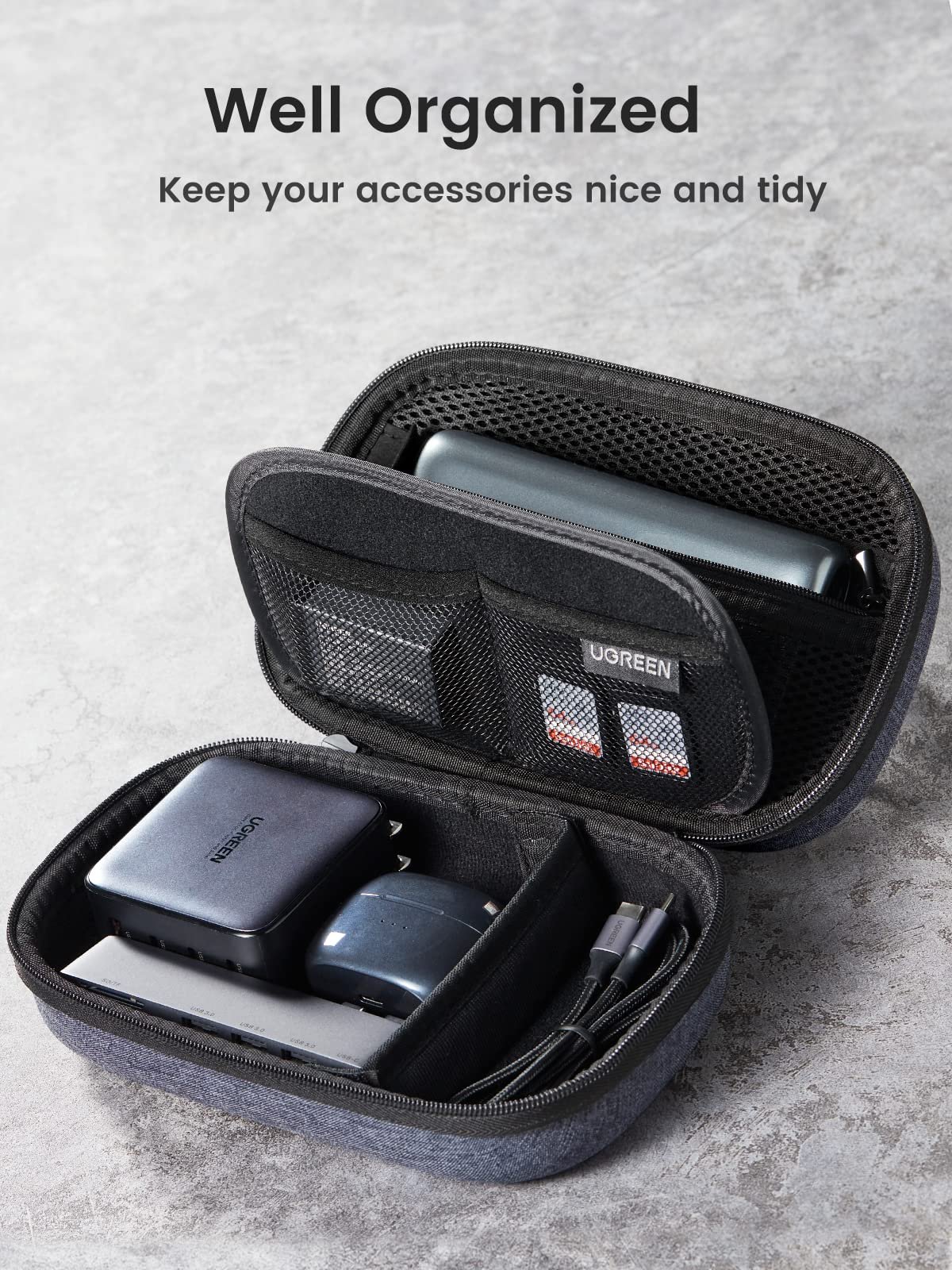 Ugreen Travel Electronics Organizer for Cables and Accessories prix maroc- Smartmarket.ma