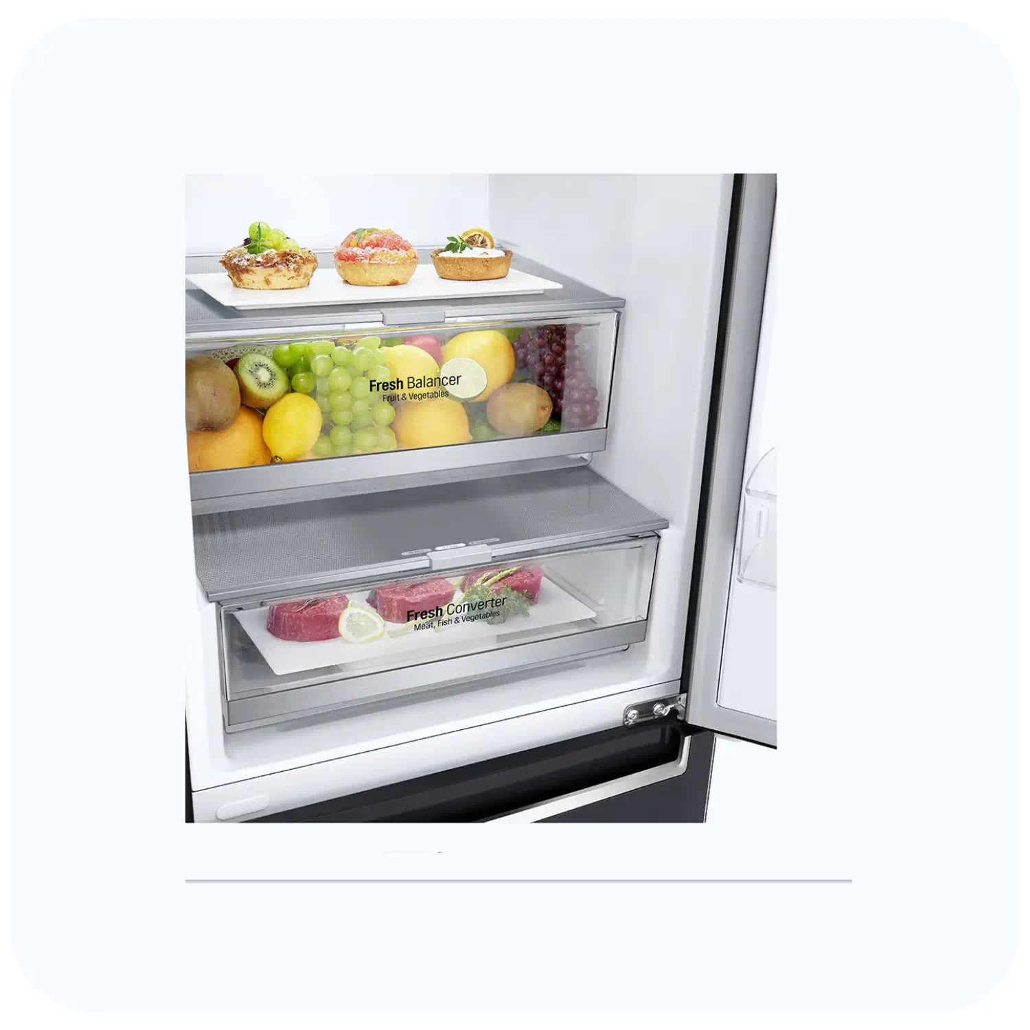 LG GR-B479NQDM 341L COMBINED FRIDGE WITH BLACK DISPLAY