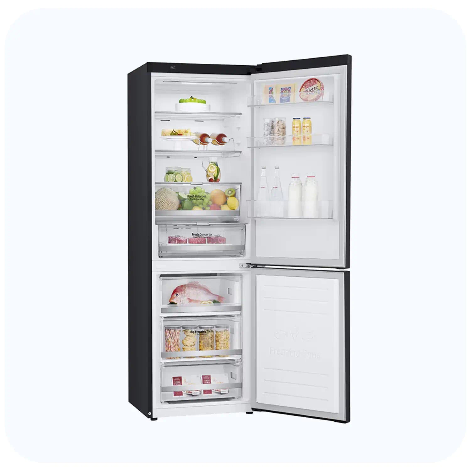 LG GR-B479NQDM 341L COMBINED FRIDGE WITH BLACK DISPLAY