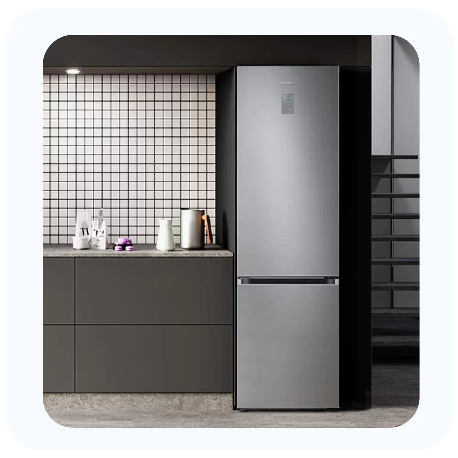 SAMSUNG RB34C673EB1 COMBINED NO-FROST BLACK REFRIGERATOR WITH DISPLAY