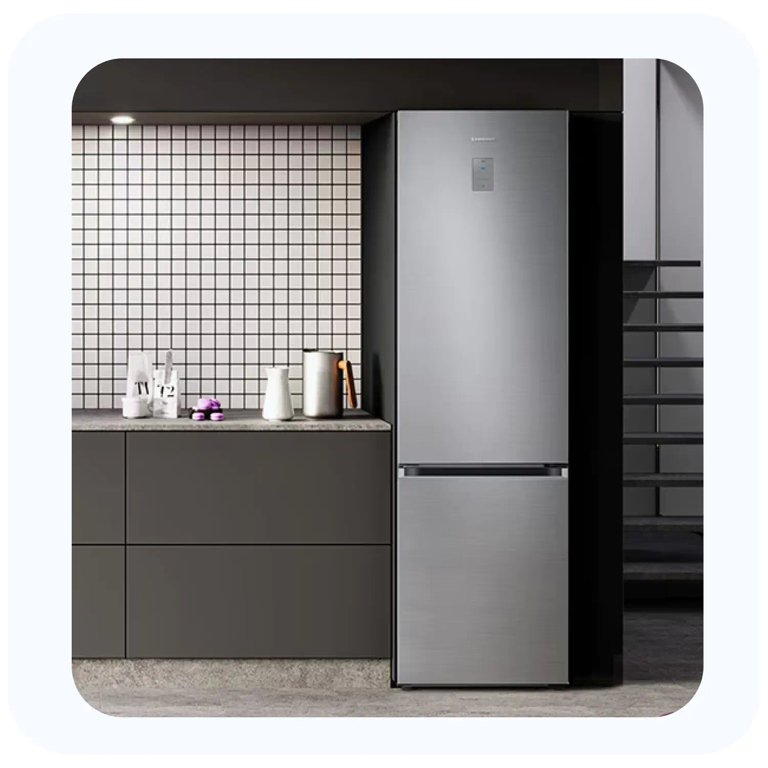 Réfrigérateur SAMSUNG RB34C673EB1 COMBINE NO-FROST NOIR AVEC AFFICHEUR