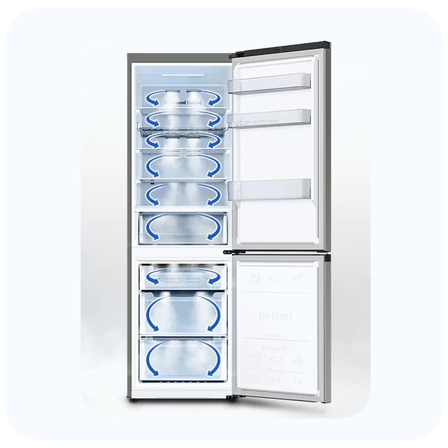 SAMSUNG RB34T600FS 355L SILVER COMBINED REFRIGERATOR