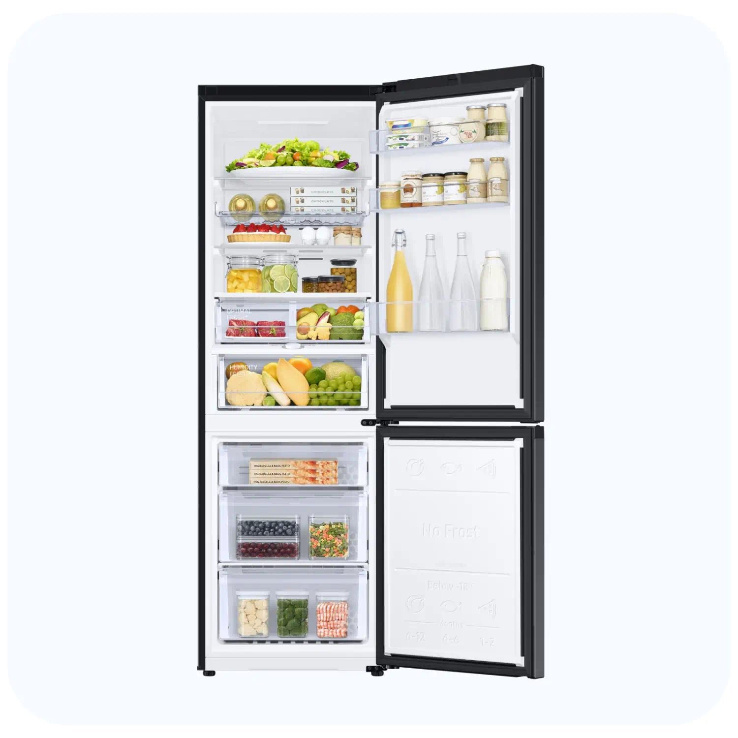 SAMSUNG RB34T673EBN COMBINED REFRIGERATOR 340L NET WITH BLACK DISPLAY