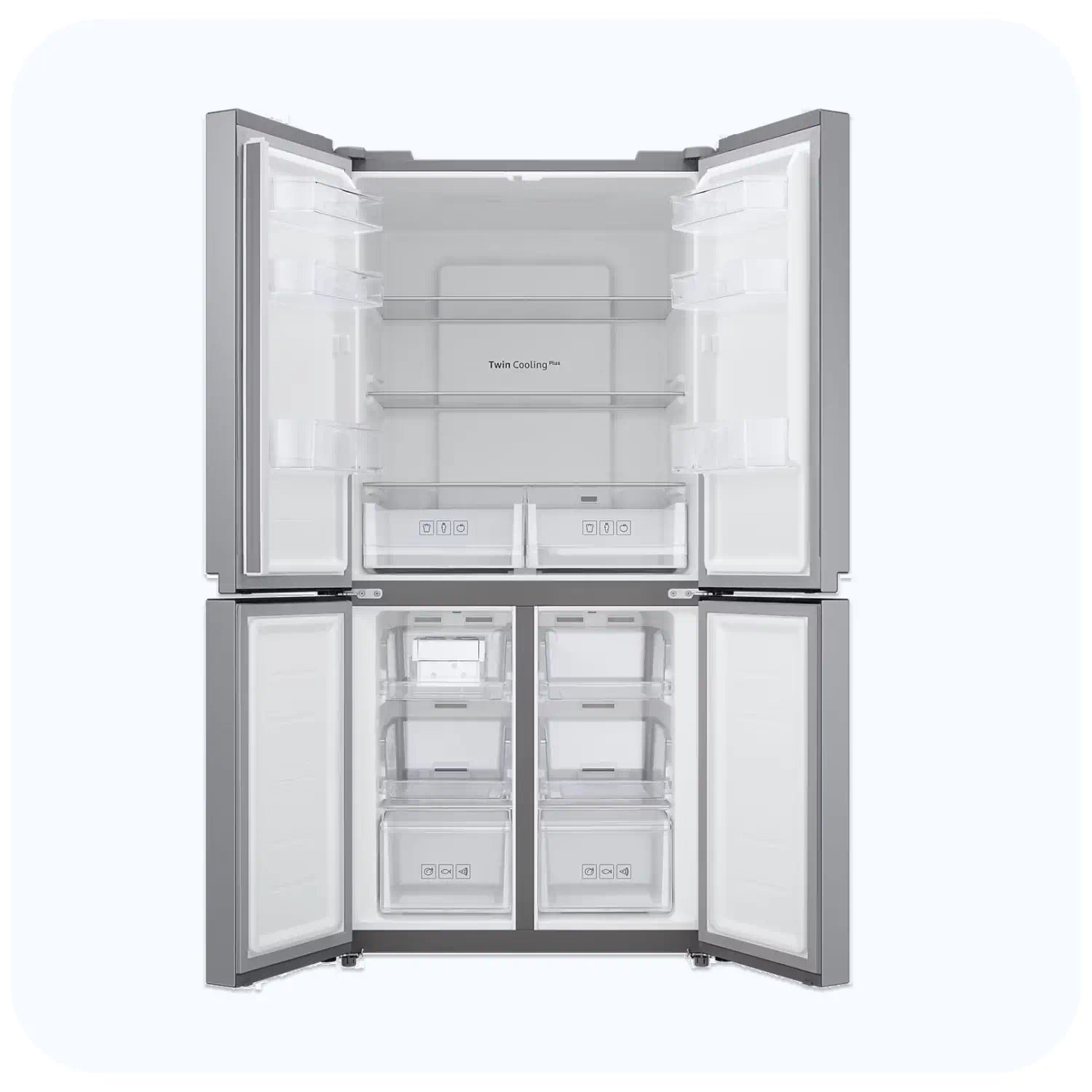 SIDE BY SIDE 4 DOORS 468L NET STAINLESS STEEL SAMSUNG RF48A4000M9 Refrigerator