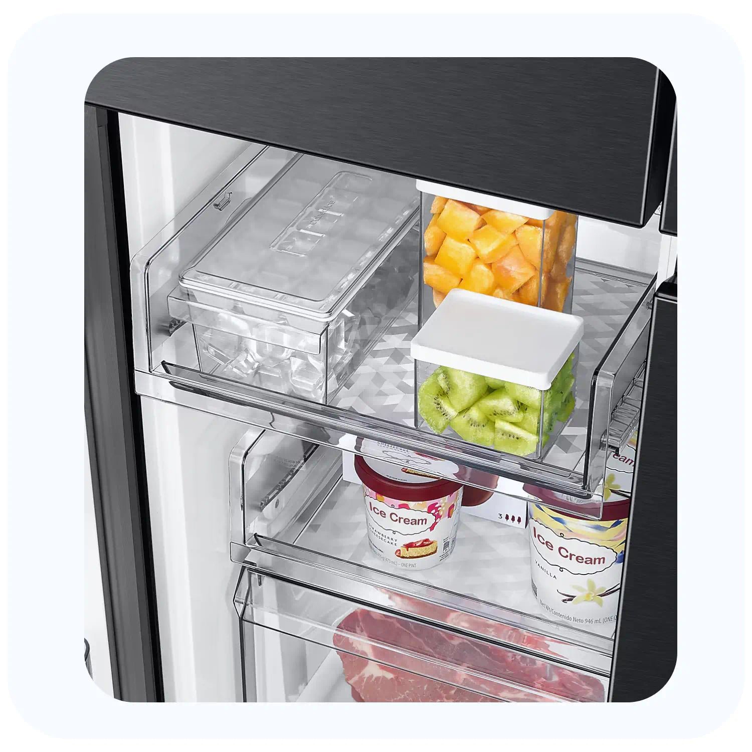 SAMSUNG SIDE BY SIDE RF65DG90BEB1MA 602L FRENCH DOOR 4 DOORS BLACK Refrigerator