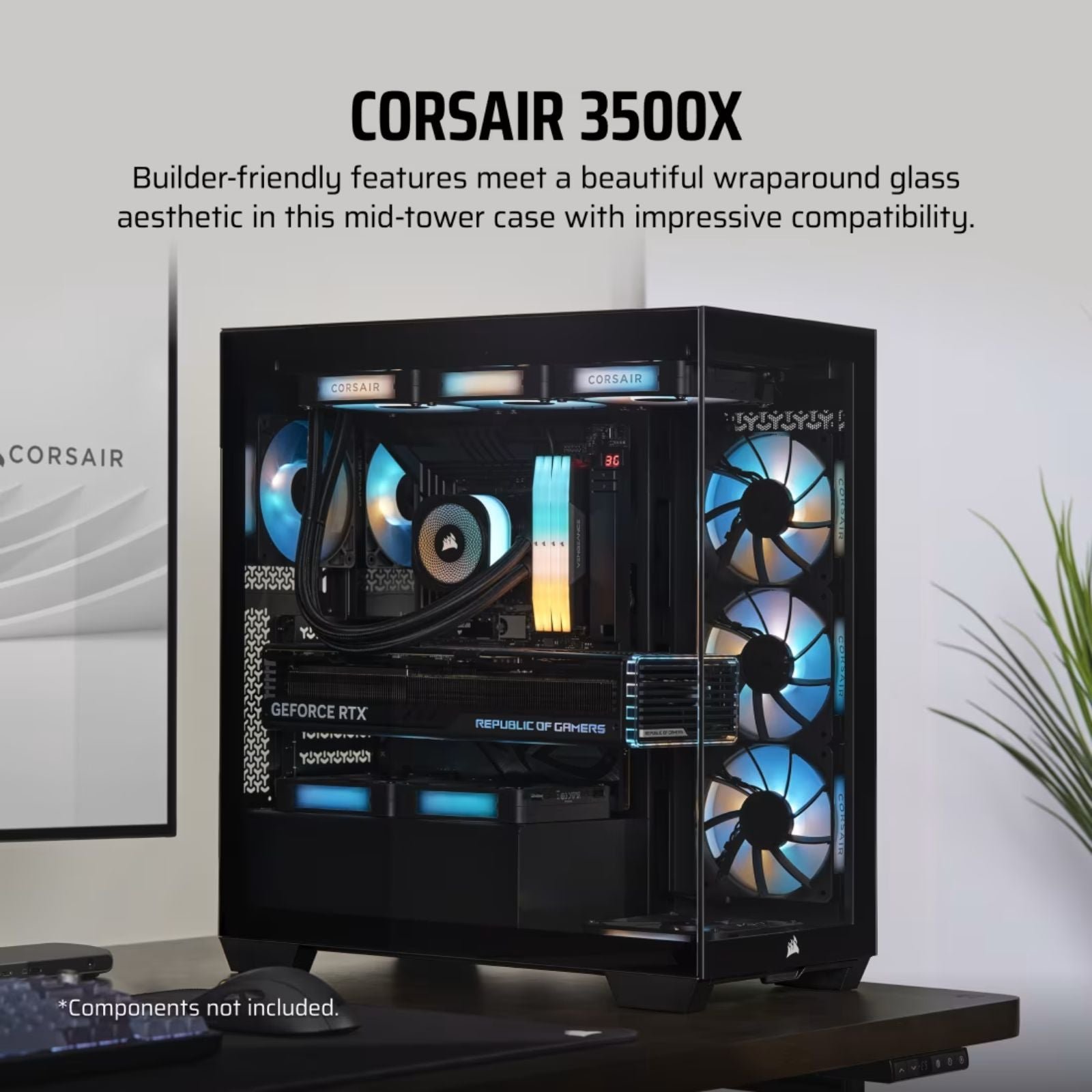 Corsair Boitier 3500X Mid-Tower Ref: CC-9011276-WW Noir