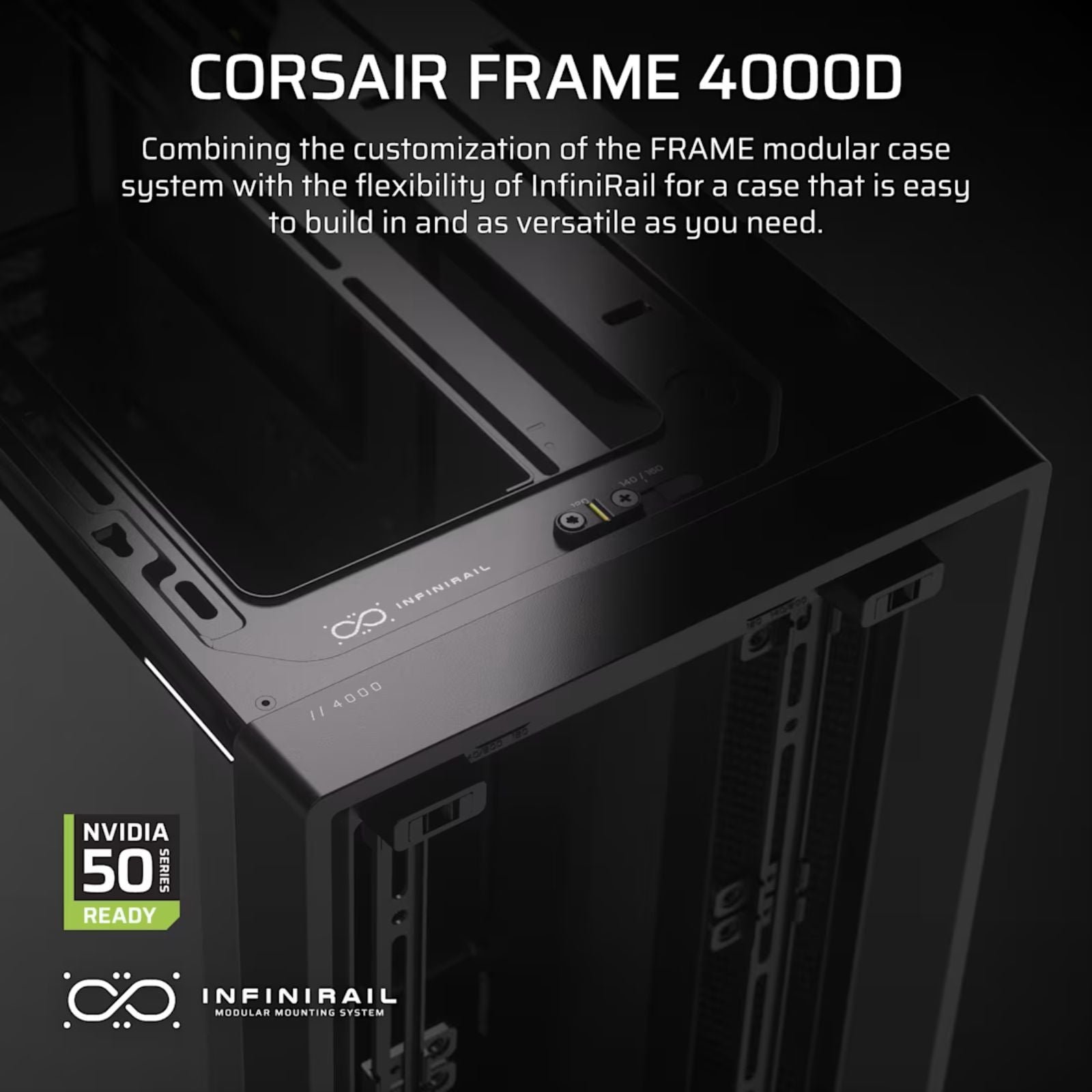 Corsair Boitier FRAME 4000D Mid-Tower  Ref: CC-9011290-WW Noir