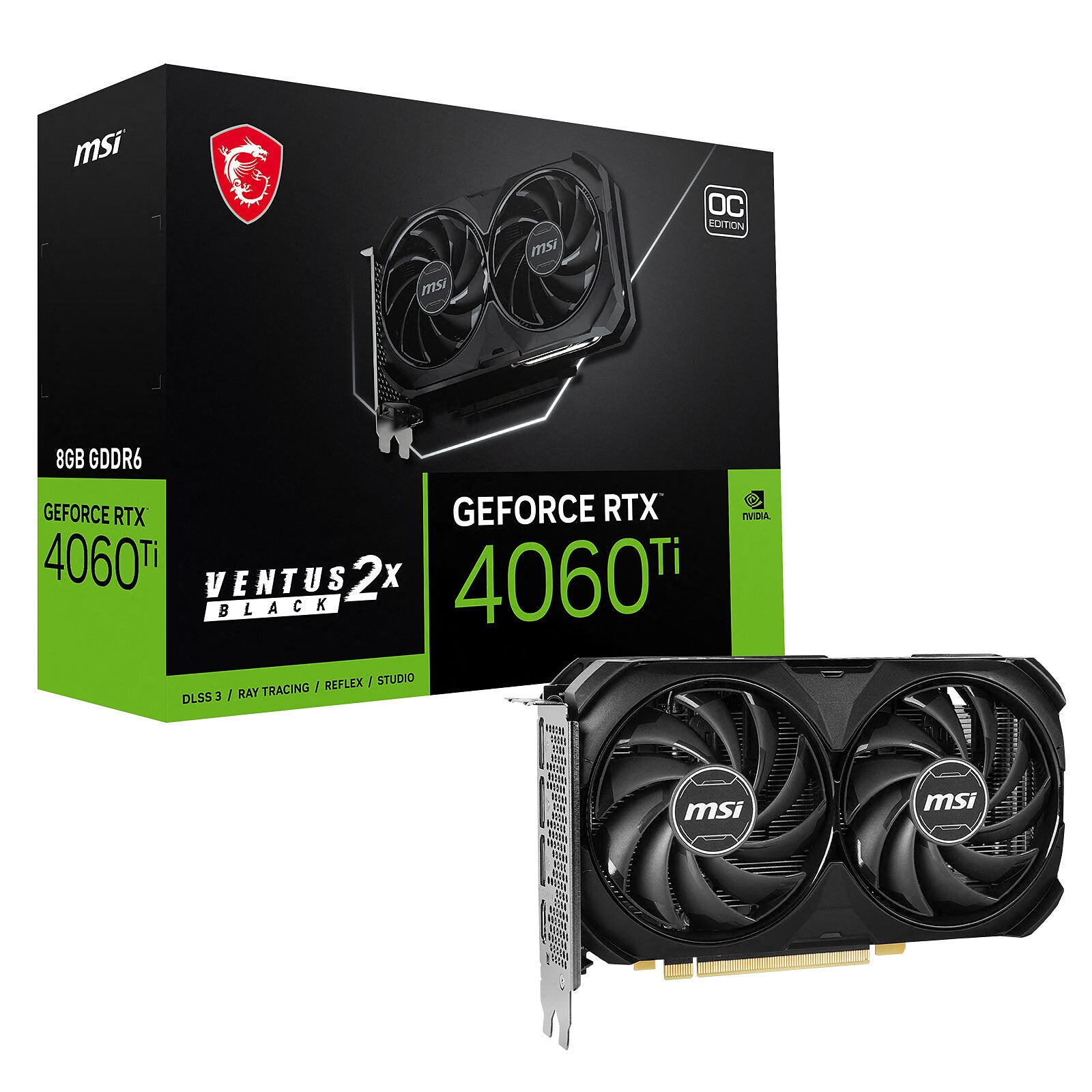 MSI GeForce RTX™ 4060 Ti ventus 2x black 8g oc