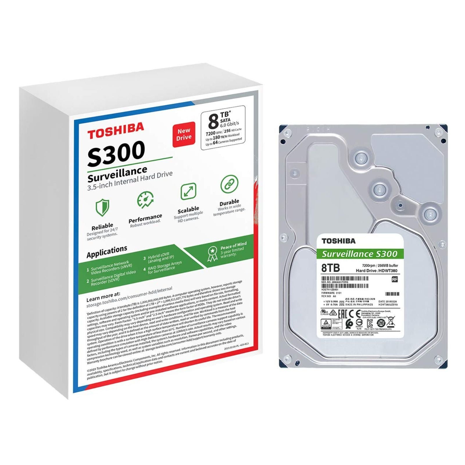 Toshiba -HDD -Internal -S300- 8TB