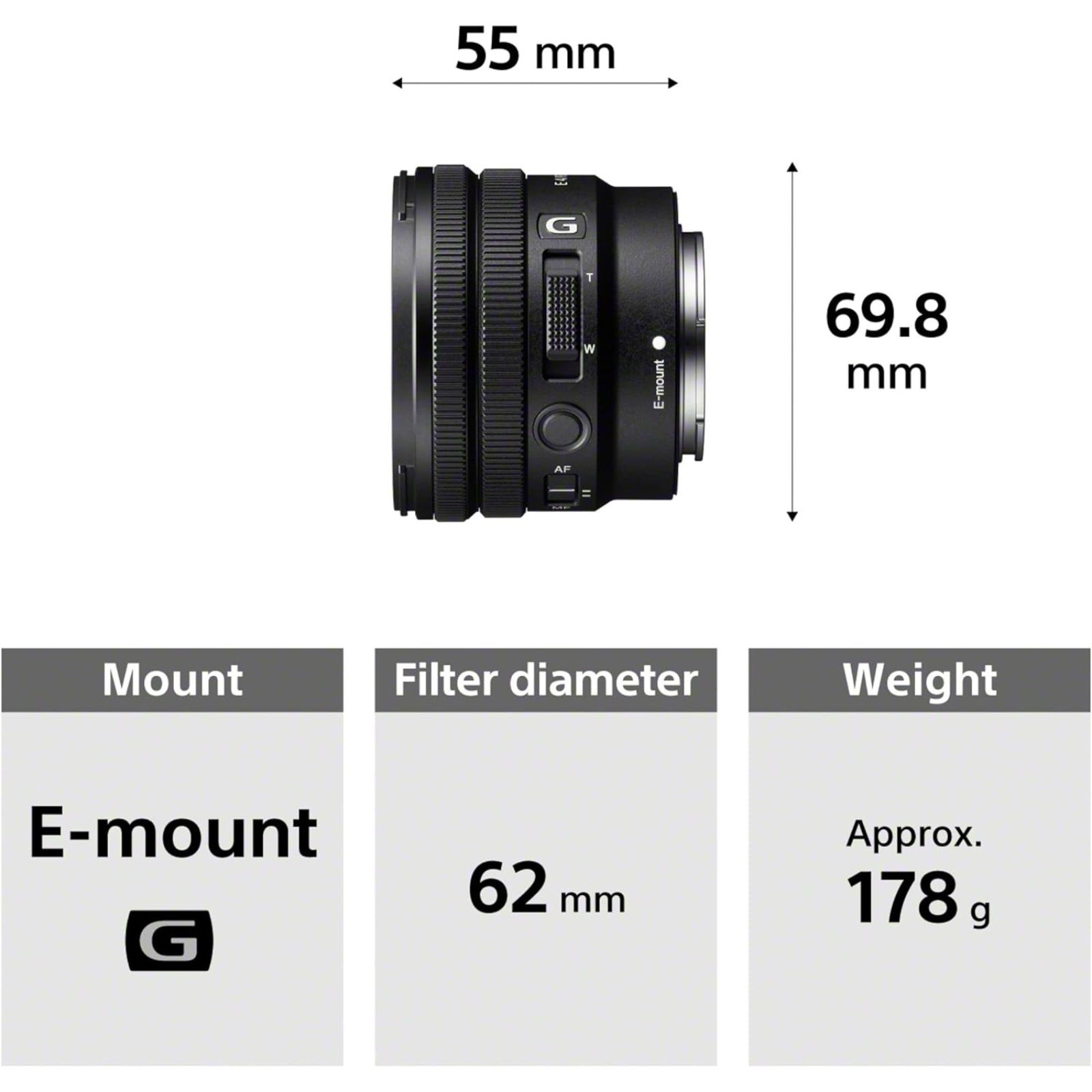 Sony SEL E PZ 10-20mm F/4G
