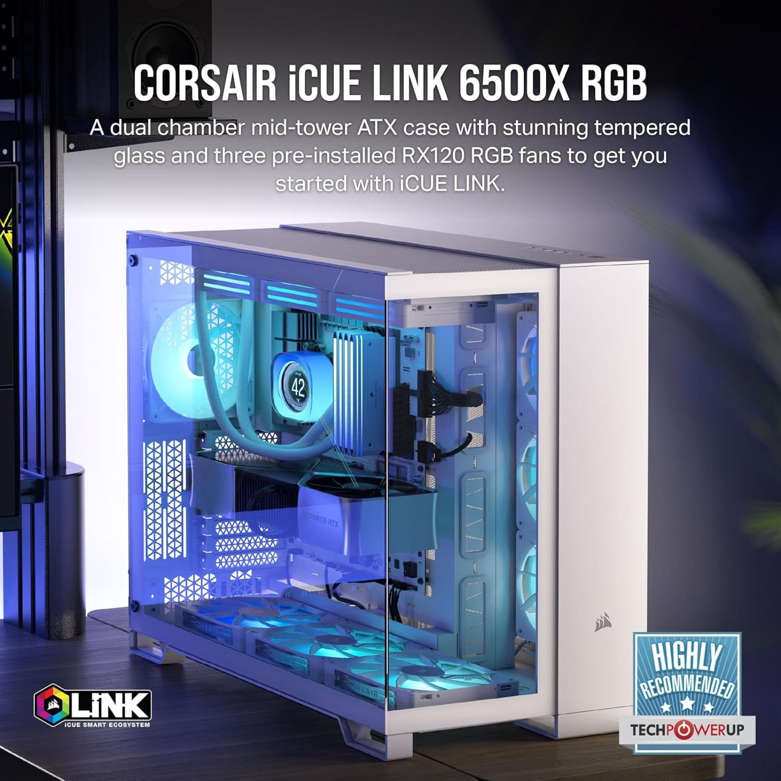 11 Corsair iCUE LINK 6500X RGB Mid-Tower - blanc