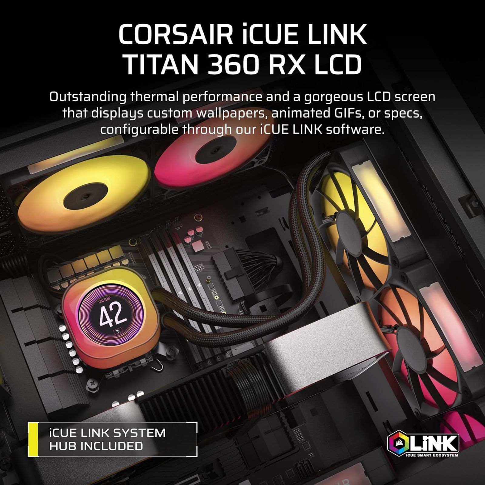 CORSAIR iCUE Link Titan 360 RX LCD