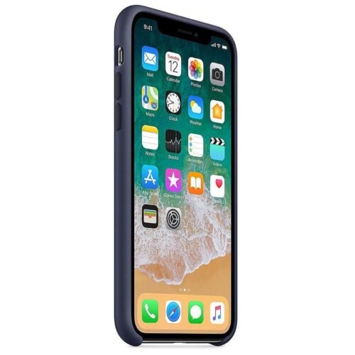 Apple Coque silicone (bleu nuit) - iPhone X prix maroc- Smartmarket.ma