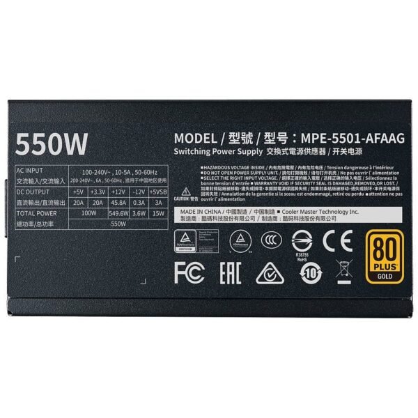 Cooler Master MWE 550W FM V2 - Gold prix maroc- Smartmarket.ma