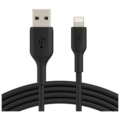 Câble USB-A vers Lightning MFI (noir) - 2 m prix maroc- Smartmarket.ma