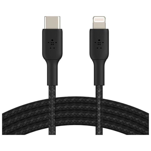 MN0005711641_1 Câble à gaine tressée USB-C vers Lightning MFI (noir) - 1 m prix maroc- Smartmarket.ma