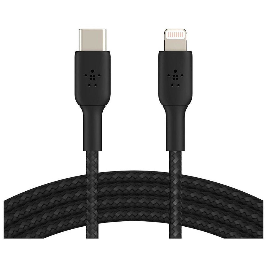Câble à gaine tressée USB-C vers Lightning MFI (noir) - 1 m prix maroc- Smartmarket.ma