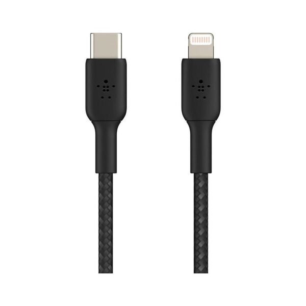 MN0005711644_1 Câble à gaine tressée USB-C vers Lightning MFI (noir) - 1 m prix maroc- Smartmarket.ma