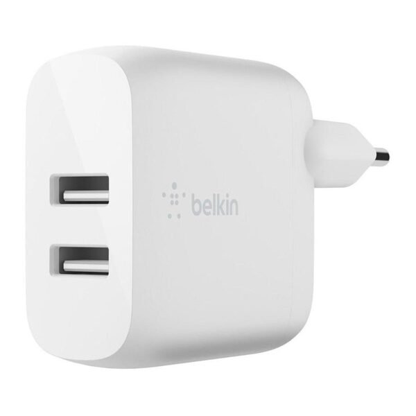 Belkin chargeur secteur double - USB A - 24W + Câble USB-A vers USB-C (1 m) prix maroc- Smartmarket.ma