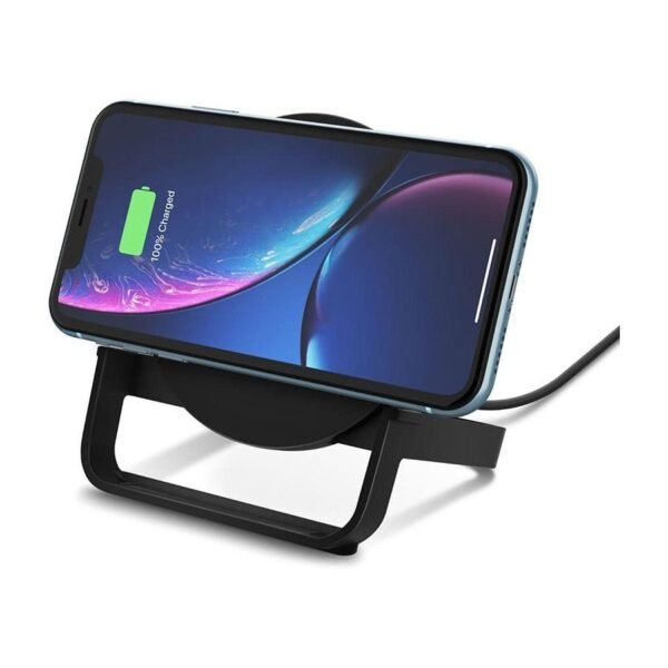 MN0005712383_1 Belkin chargeur à induction Stand (noir) - USB A - 10W (avec adaptateur secteur Quick Charge 3.0) prix maroc- Smartmarket.ma
