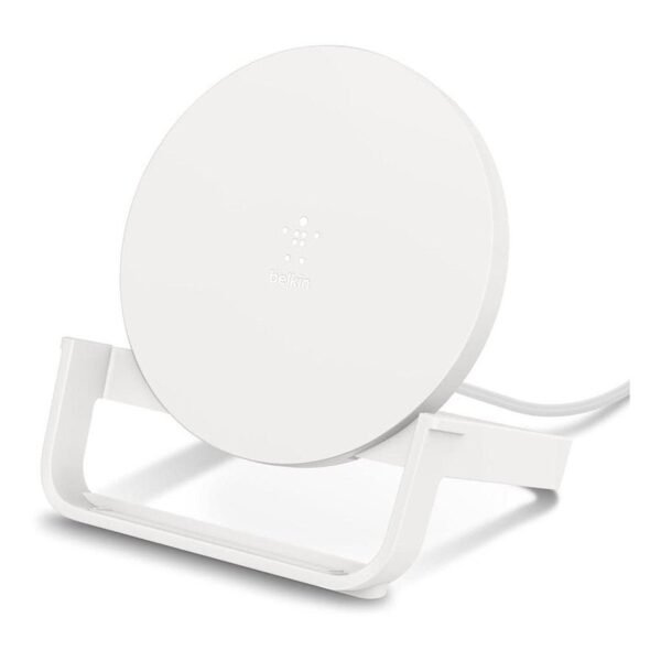 MN0005712385_1 Belkin chargeur à induction Stand (blanc) - USB A - 10W (avec adaptateur secteur Quick Charge 3.0) prix maroc- Smartmarket.ma