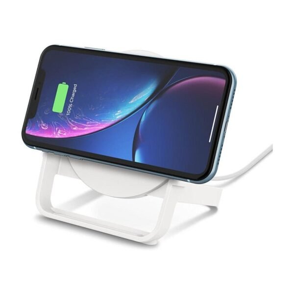 MN0005712388_1 Belkin chargeur à induction Stand (blanc) - USB A - 10W (avec adaptateur secteur Quick Charge 3.0) prix maroc- Smartmarket.ma