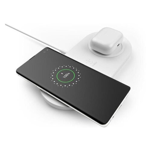 Belkin double station de charge à induction (blanc) - 10W (avec adaptateur secteur) prix maroc- Smartmarket.ma
