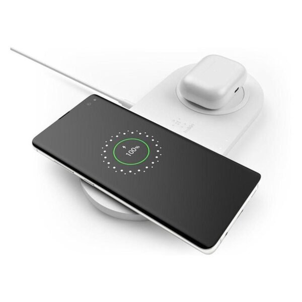 Belkin double station de charge à induction (blanc) - 10W (avec adaptateur secteur) prix maroc- Smartmarket.ma
