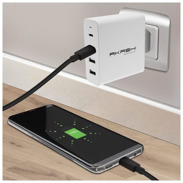 Akashi Chargeur Secteur 60W 6A USB-C + 3x USB-A prix maroc- Smartmarket.ma