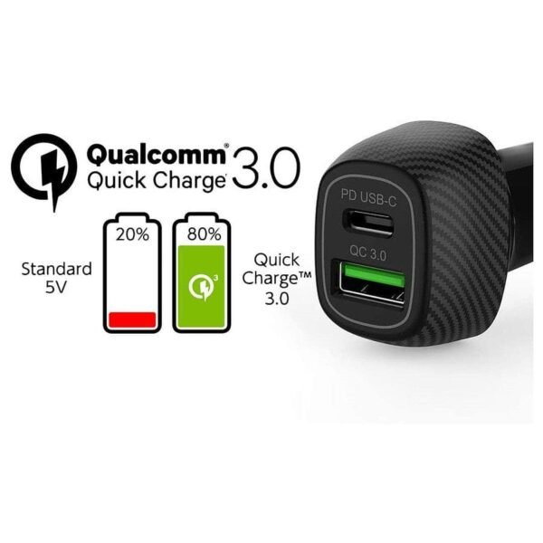 Akashi Turbo Chargeur Allume Cigare USB-C 18W + USB-A Quick Charge 3.0 prix maroc- Smartmarket.ma