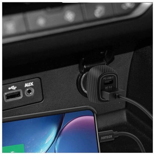 Akashi Turbo Chargeur Allume Cigare USB-C 18W + USB-A Quick Charge 3.0 prix maroc- Smartmarket.ma