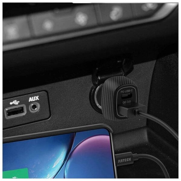 Akashi Turbo Chargeur Allume Cigare USB-C 18W + USB-A Quick Charge 3.0 prix maroc- Smartmarket.ma