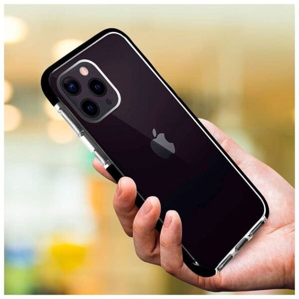 Akashi Coque Ultra Renforcée (transparent) avec bordures noires - Apple iPhone 13 Pro Max prix maroc- Smartmarket.ma