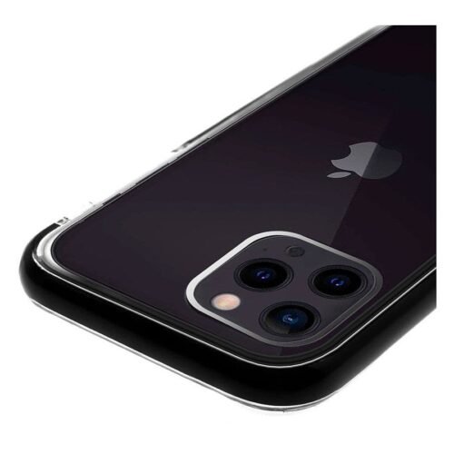 Akashi Coque Ultra Renforcée (transparent) avec bordures noires - Apple iPhone 13 Pro Max prix maroc- Smartmarket.ma