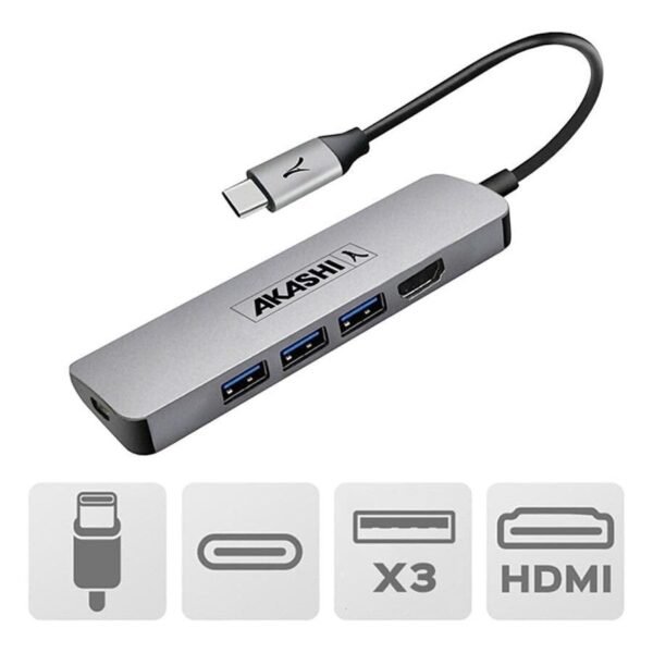 Akashi HUB 5 EN 1 - USB TYPE-C prix maroc- Smartmarket.ma