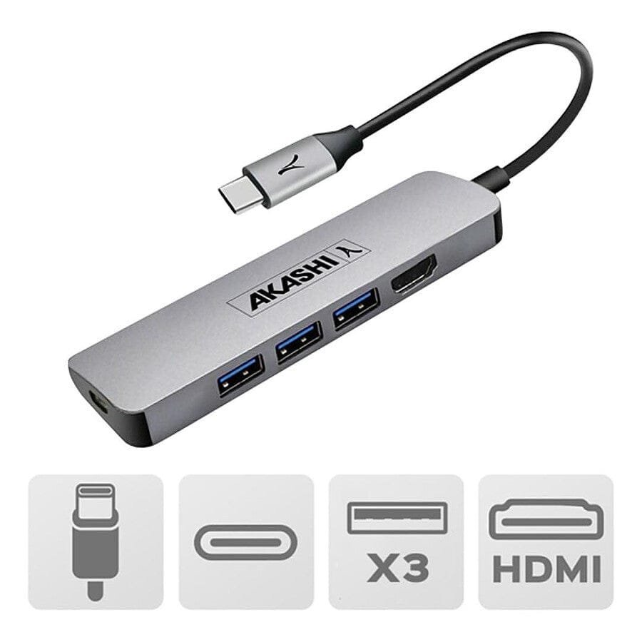Akashi HUB 5 EN 1 - USB TYPE-C prix maroc- Smartmarket.ma