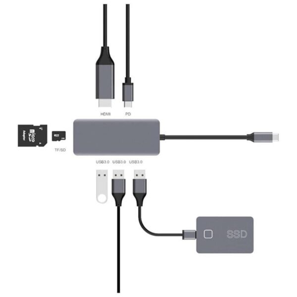 Akashi Hub USB Type-C 7-en-1 prix maroc- Smartmarket.ma