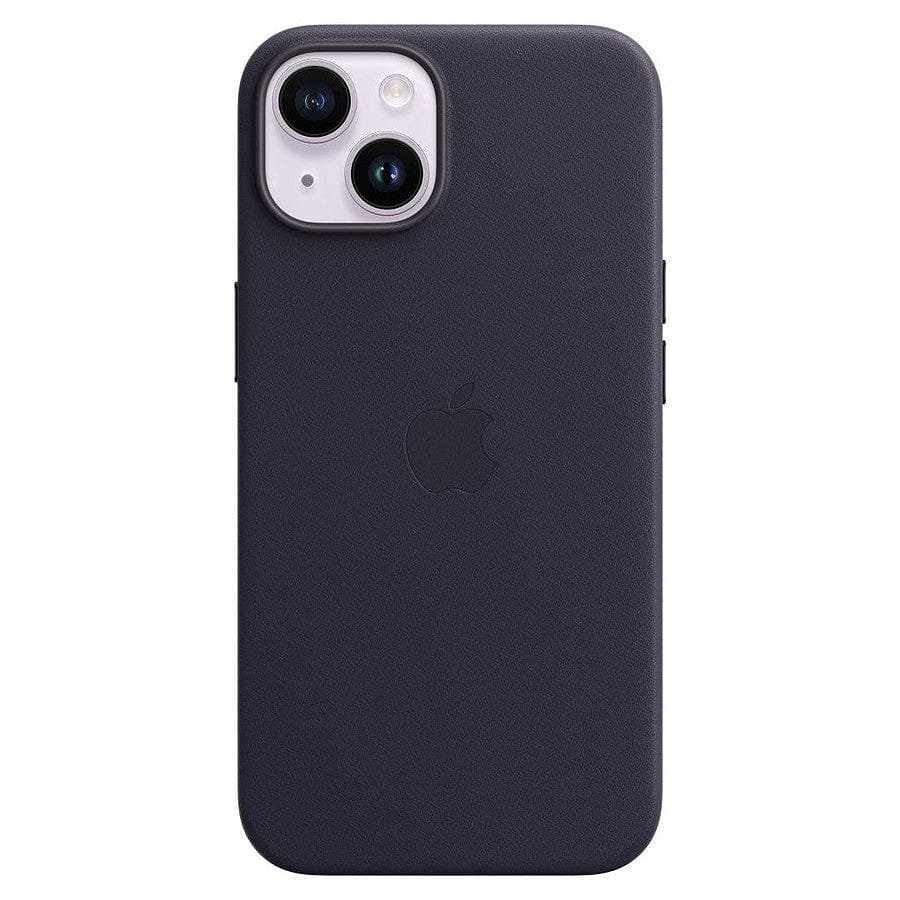 Apple Coque en cuir avec MagSafe pour iPhone 14 - Encre violette prix maroc- Smartmarket.ma