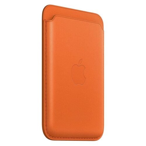 Apple Porte-cartes en cuir avec MagSafe pour Apple iPhone - Orange prix maroc- Smartmarket.ma