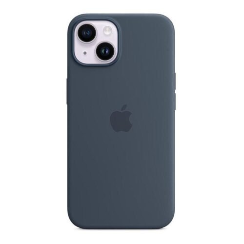 MN0005978878 Apple Coque en silicone avec MagSafe pour iPhone 14 - Bleu orage prix maroc- Smartmarket.ma