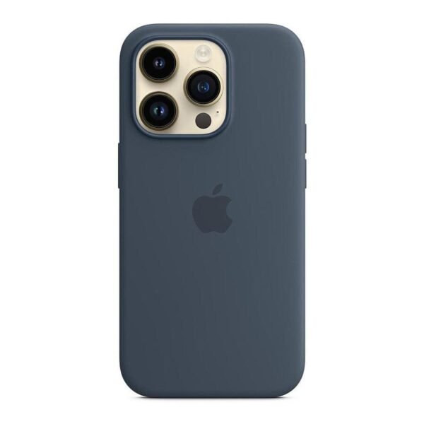 Apple Coque en silicone avec MagSafe pour iPhone 14 Pro - Bleu orage prix maroc- Smartmarket.ma