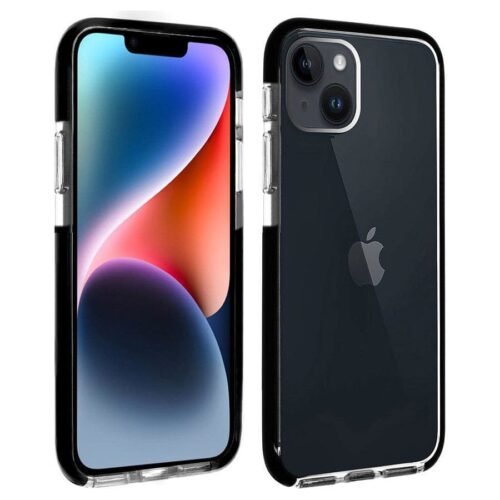Akashi Coque Ultra Renforcée (transparent) avec bordures noires - Apple iPhone 14 Plus prix maroc- Smartmarket.ma