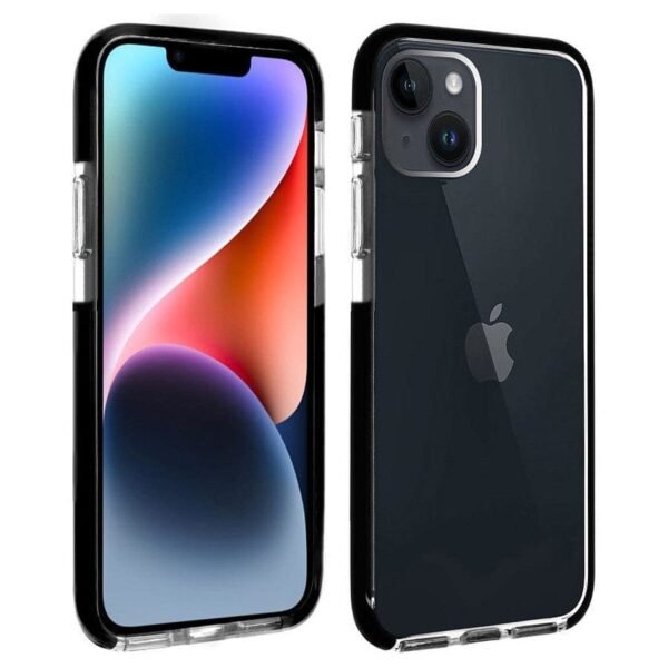 Akashi Coque Ultra Renforcée (transparent) avec bordures noires - Apple iPhone 14 Plus prix maroc- Smartmarket.ma