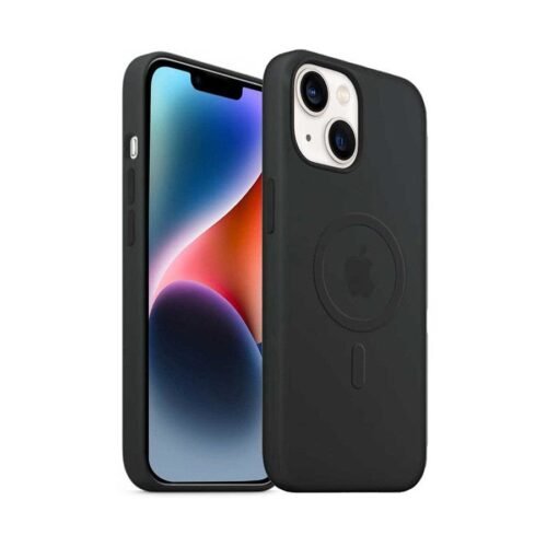 MN0005980354 Akashi Coque de protection MagSafe en silicone noir- Apple iPhone 14 Plus prix maroc- Smartmarket.ma