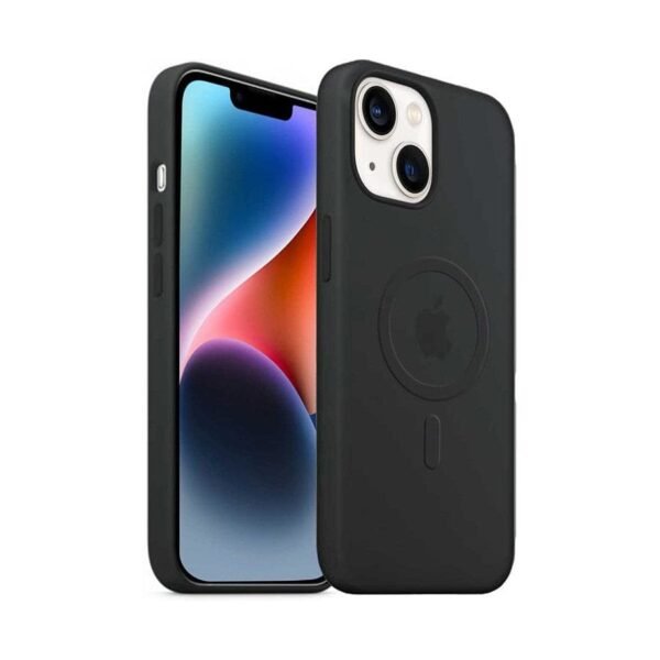Akashi Coque de protection MagSafe en silicone noir- Apple iPhone 14 Plus prix maroc- Smartmarket.ma