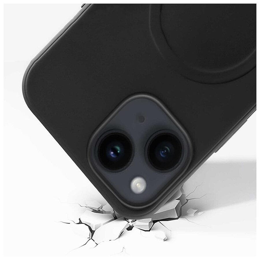 Akashi Coque de protection MagSafe en silicone noir- Apple iPhone 14 Plus prix maroc- Smartmarket.ma