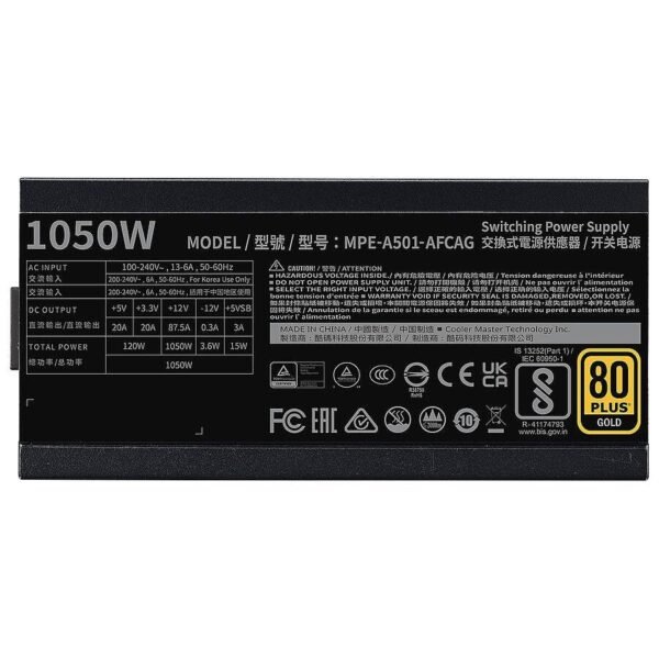 Cooler Master MWE 1050 V2 ATX 3.0 - Gold prix maroc- Smartmarket.ma