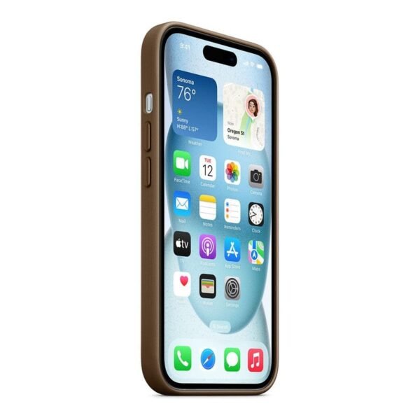 Apple Coque en tissage fin avec MagSafe pour iPhone 15 Plus - Taupe prix maroc- Smartmarket.ma