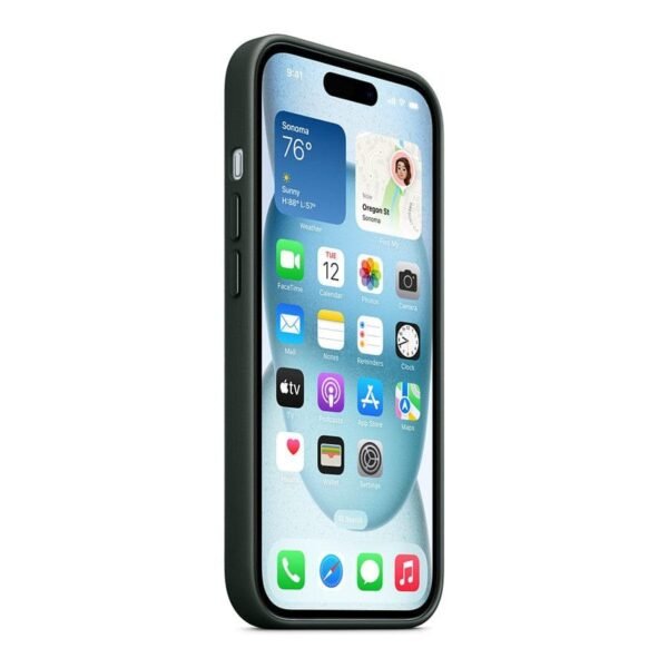 Apple Coque en tissage fin avec MagSafe pour iPhone 15 Plus - Chêne vert prix maroc- Smartmarket.ma